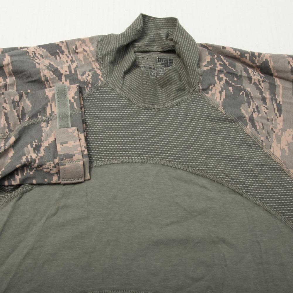 Massif Airman Battle Shirt Mens Large Gray Green ABU Camo FR Flame Resistant